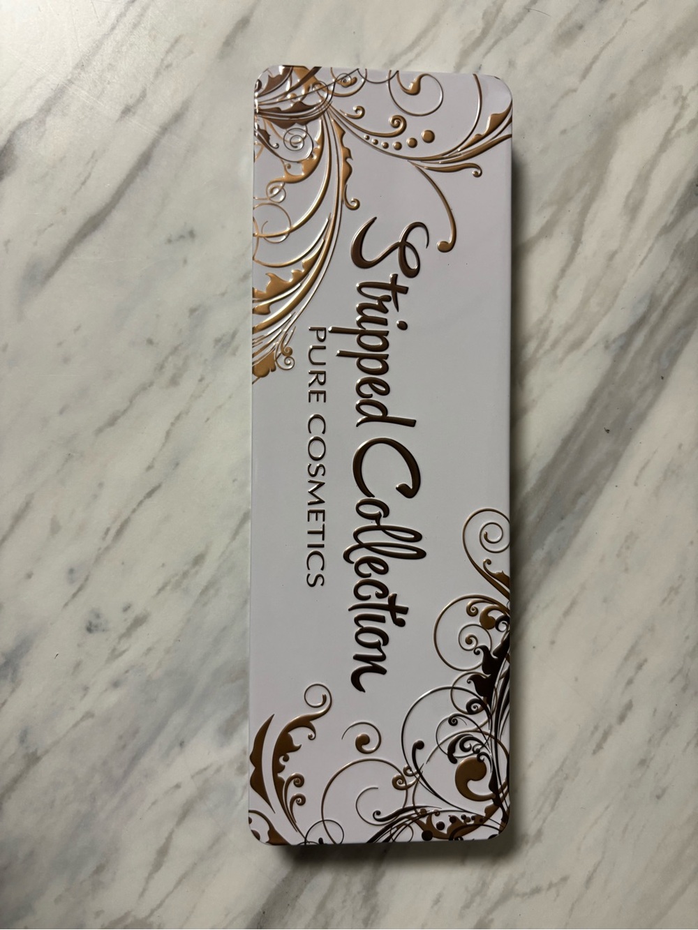 PURE COSMETICS Stripped Collection Eyeshadow Palette in White & Gold